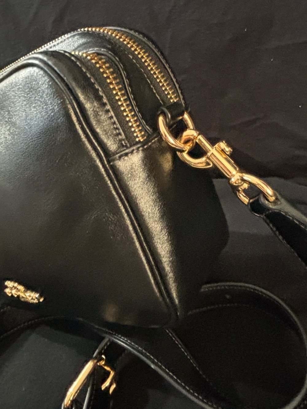 Coach Black Leather Camera Crossbody with Gold Hardware - Picture 5 of 5
